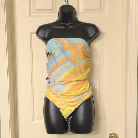 AFRM Divya Bodysuit Bird Of Paradise, Off Shoulder, Sz S, Vibrant Multicolor NWT - Picture 1 of 11